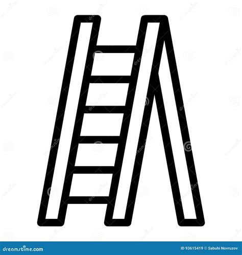 Ladder Simple Vector Icon Black And White Illustration Of Ladder