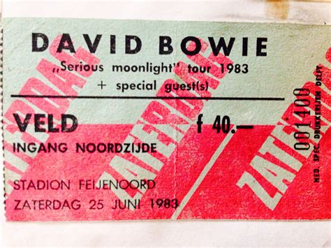 Ticket David Bowie Kuip Rotterdam David Bowie Bowie Mick Ronson