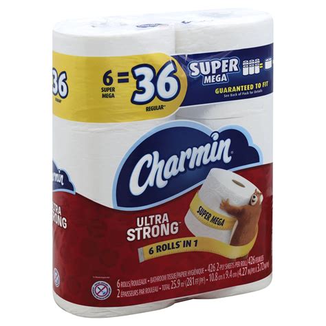 Charmin Ultra Strong Toilet Paper Super Mega Rolls 6 Ct Shipt