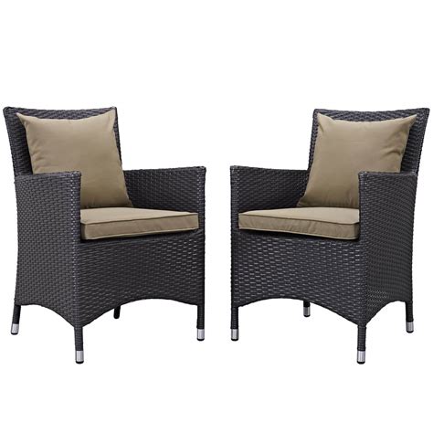 Convene 2 Pc Synthetic Rattan Weave Outdoor Patio Dining Set By Modway