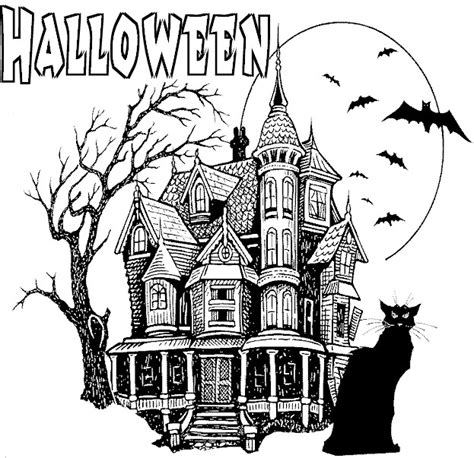 Printable Halloween Coloring Pages Printable Halloween Haunted House