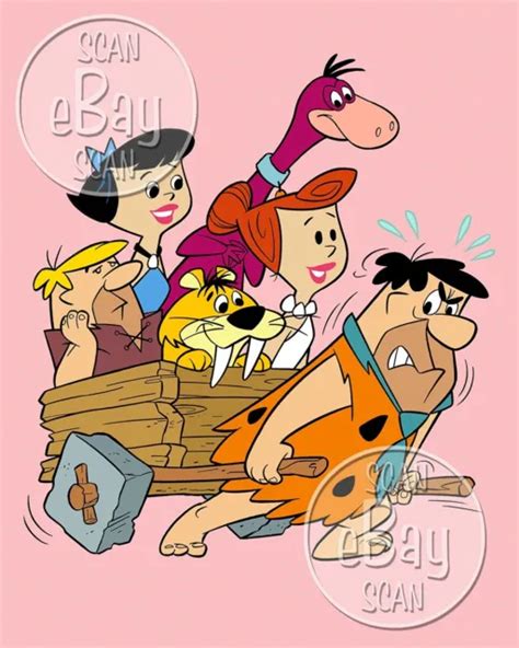 Rare Flintstones Cartoon Color Tv Photo Hanna Barbera Studios Dino