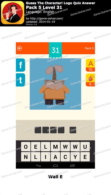 Guess The Character Logo Quiz Pack 5 Level 31 Game Solver