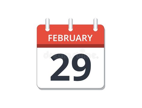 February 29th Calendar Icon Vector Concept Of Schedule Business And