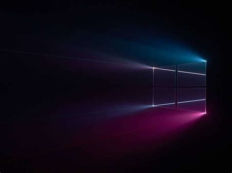 Windows 10 Logo Blue Pink Dark Wallpaper Papel De Parede