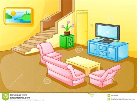 Cartoon Living Room Stock Illustrations Living Room Design Idea