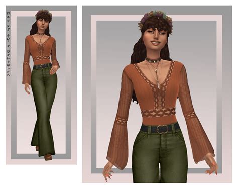 Mostly Sims 25 Day Lookbook Challenge Day 25 60′s Bohemian Cc