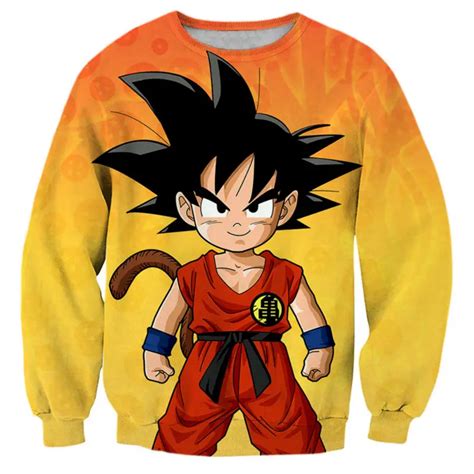 Newest Dragon Ball Z Kid Goku Sweatshirts Men Long Sleeve Outerwear
