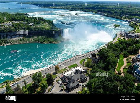 Aerial View Of Horseshoe Falls Niagara Falls Ontario Canada Stock