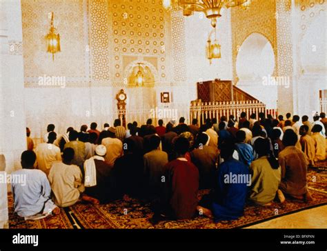 Senegal Muslims Praying In Mosque Stock Photo Alamy