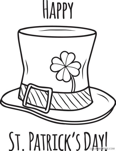 St Patricks Day Coloring Pages Hat Coloring4free