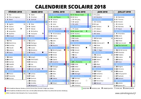 Calendrier Scolaire 2017 Et 2018 à Imprimer
