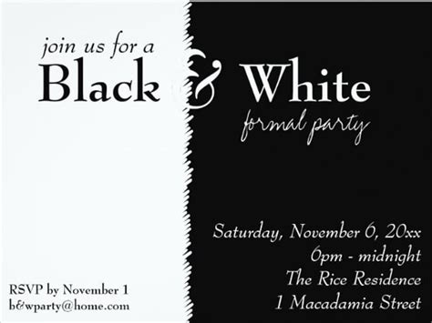 invitations black and white formal party invitation adult invitation black and white formal prom