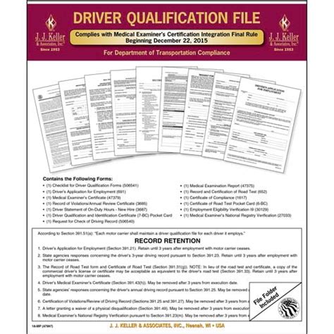 Dot medical cards los angeles. Driver Qualification File Packet (Two-Copy Forms) - Retail Packaging