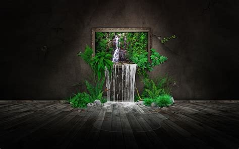 Waterfalls Digital Wallpaper Fantasy Art Hd Wallpaper Wallpaper Flare