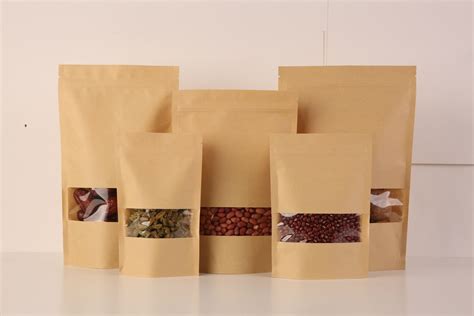 Wholesale Food Moisture Proof Bagswindow Bags Brown Kraft Paper