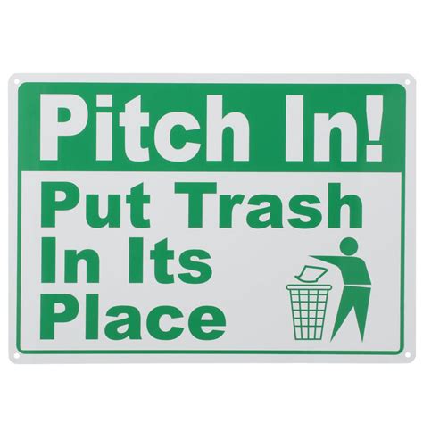 Everbilt 10 In X 14 In Pitch In Put Trash Sign 31844 The Home Depot