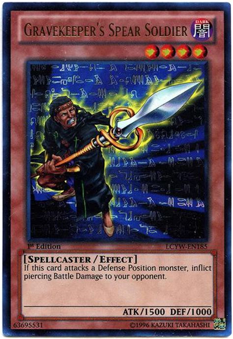 Yugioh Legendary Collection 3 Single Card Ultra Rare Gravekeepers Spear