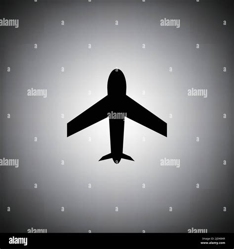 Airplane Silhouette Icon Passenger Plane Or Aircraft Editable Vector