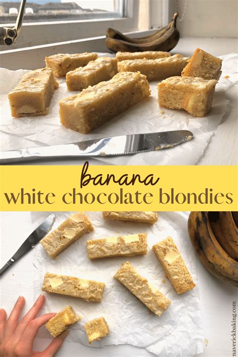 Banana White Chocolate Blondies Maverick Baking