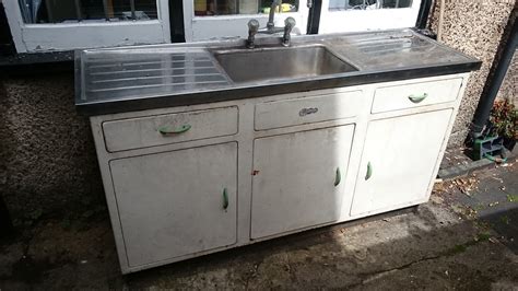Vintage Large 1950s Metal Anemone Double Drainer Kitchen Sinkcupboard