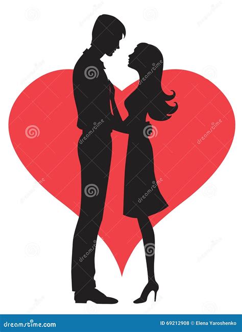 Couple Concept Silhouette Of Man And Womans Heads Forming A Heart