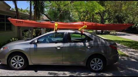 How To Transport A 17ft Kayak With A Small Car Youtube