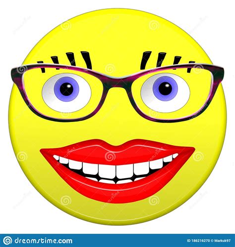Smiley Female With Glasses And A Big Smile Stock Illustration
