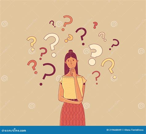 Confused Woman Silhouette Cartoon Vector 129524861