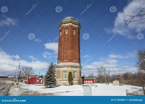 Tall Historic Manistique Water Tower In Michigan Editorial Photography