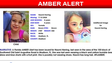 Missing Florida 5 Year Old Found Safe After Amber Alert Nbc 6 South Florida