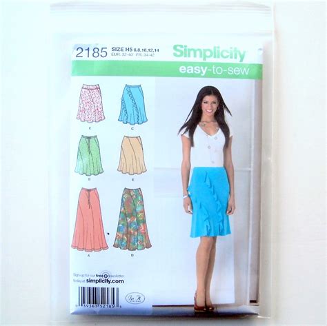 simplicity misses easy to sew skirts sewing pattern 2185