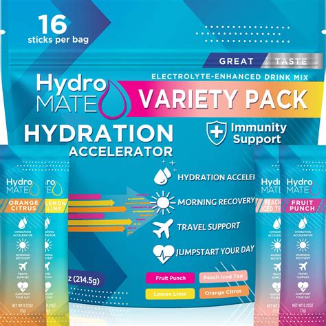 Buy Hydromate Electrolytes Powder Packets Low Carb Hydration