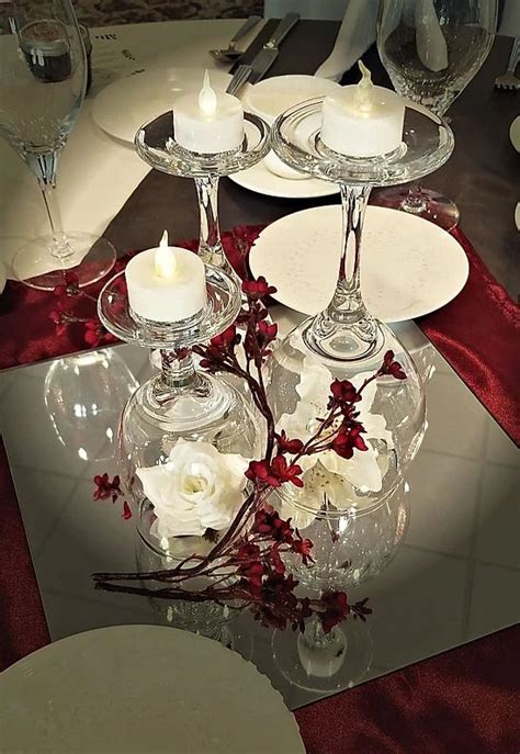 Wineglass Wedding Centerpiece Ideas Decoraciones De Fiesta De Bricolaje Decoración De Copas