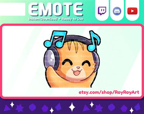 Twitch Emote Orange Cat Music Jam Emote Sub Emoji Etsy Australia