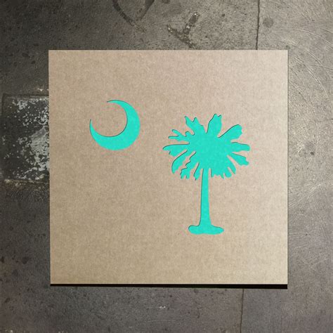 Palmetto Tree And Moon Stencil South Carolina State Flag Stencil