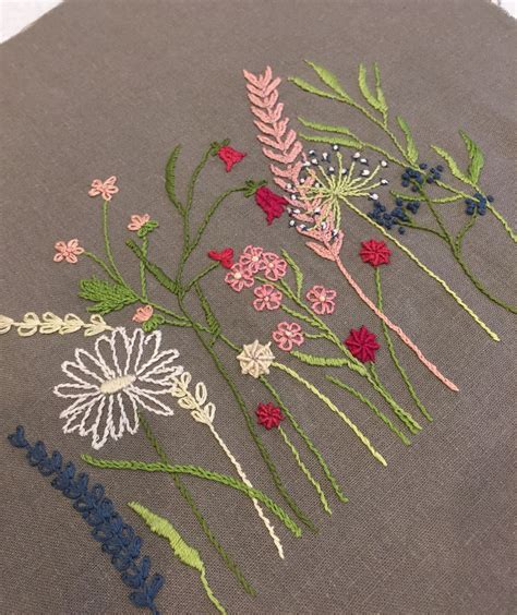 Flower Meadow Embroidery Embroidery Flowers Pattern Flower