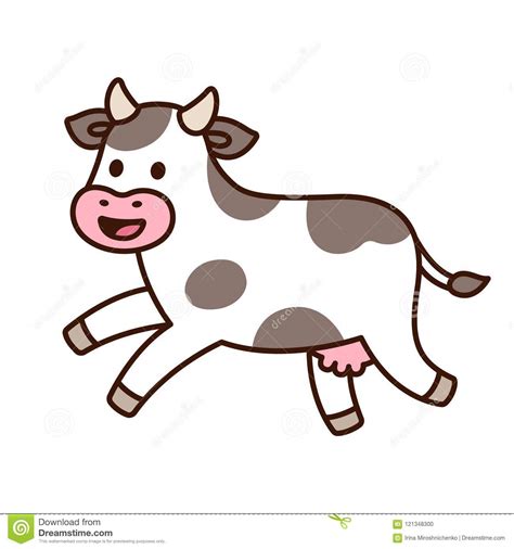 Cute Cartoon Cow Stock Vector Illustration Of Comic