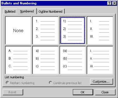 Numbering In Microsoft Word Interemediate Users Guide To Word