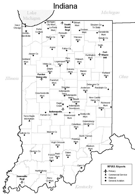 Indiana Airport Map Indiana Airports