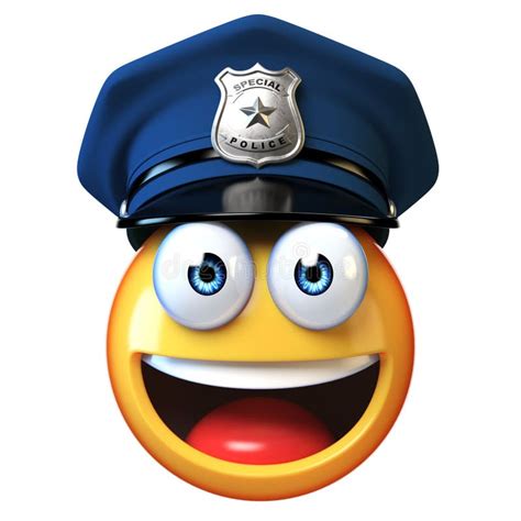 Polizist Emoji Lokalisiert Auf Weißem Hintergrund Wiedergabe Spindel