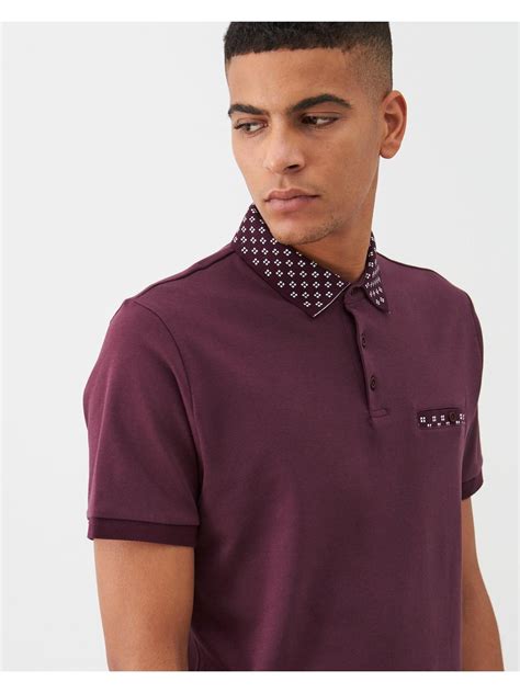 V By Very Smart Jersey Polo Shirt Burgundy Burgundy Size 2xl Men