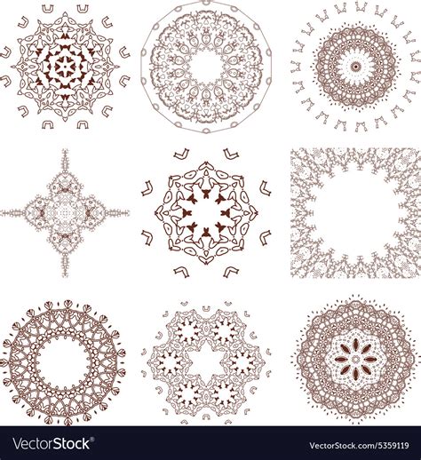 Henna Tattoo Doodle Elements On White Background Vector Image