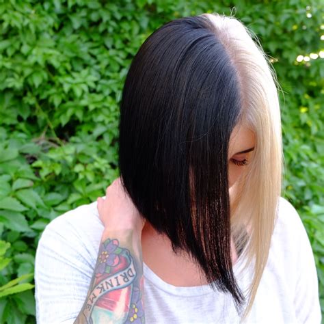 Pin By Sammi Perkins On Anything Half Colored Hair Split Dyed Hair
