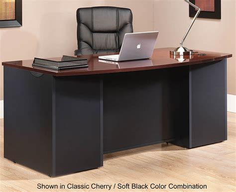 26h space between desk legs: Via Modular Office Desk Collection - 72" Bow Front Desk Shell