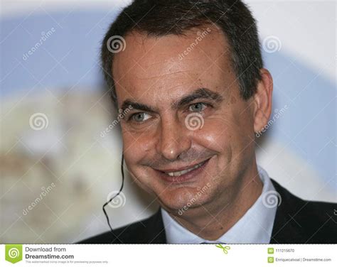Spain Prime Minister Zapatero Headshot Editorial Image Image Of
