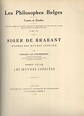 Siger de Brabant, d'Après ses Oeuvres Inédites (2 Volumes) by Fernand ...