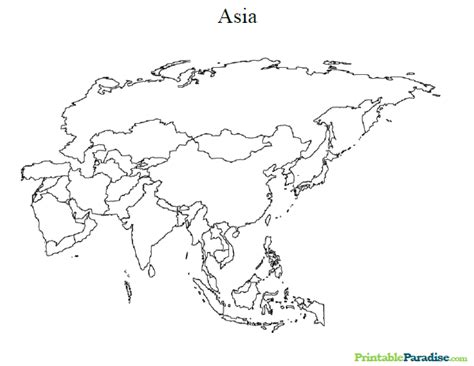 Printable Map Of Asia Continent Map