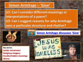 Give Simon Armitage Teaching Resources