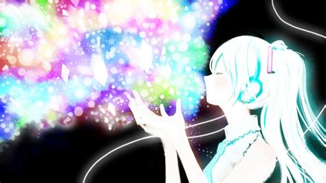Preview Wallpaper Hatsune Miku Vocaloid Anime Girl Glitter 2048×1152